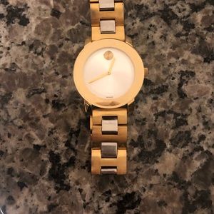 Movado Bold Two-Toned Gold and Silver Watch